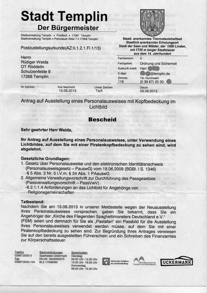 Das Wort zum Freitag – Weida ./. Stadt Templin III