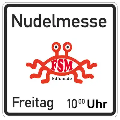 Nudelmesse Hinweisschild