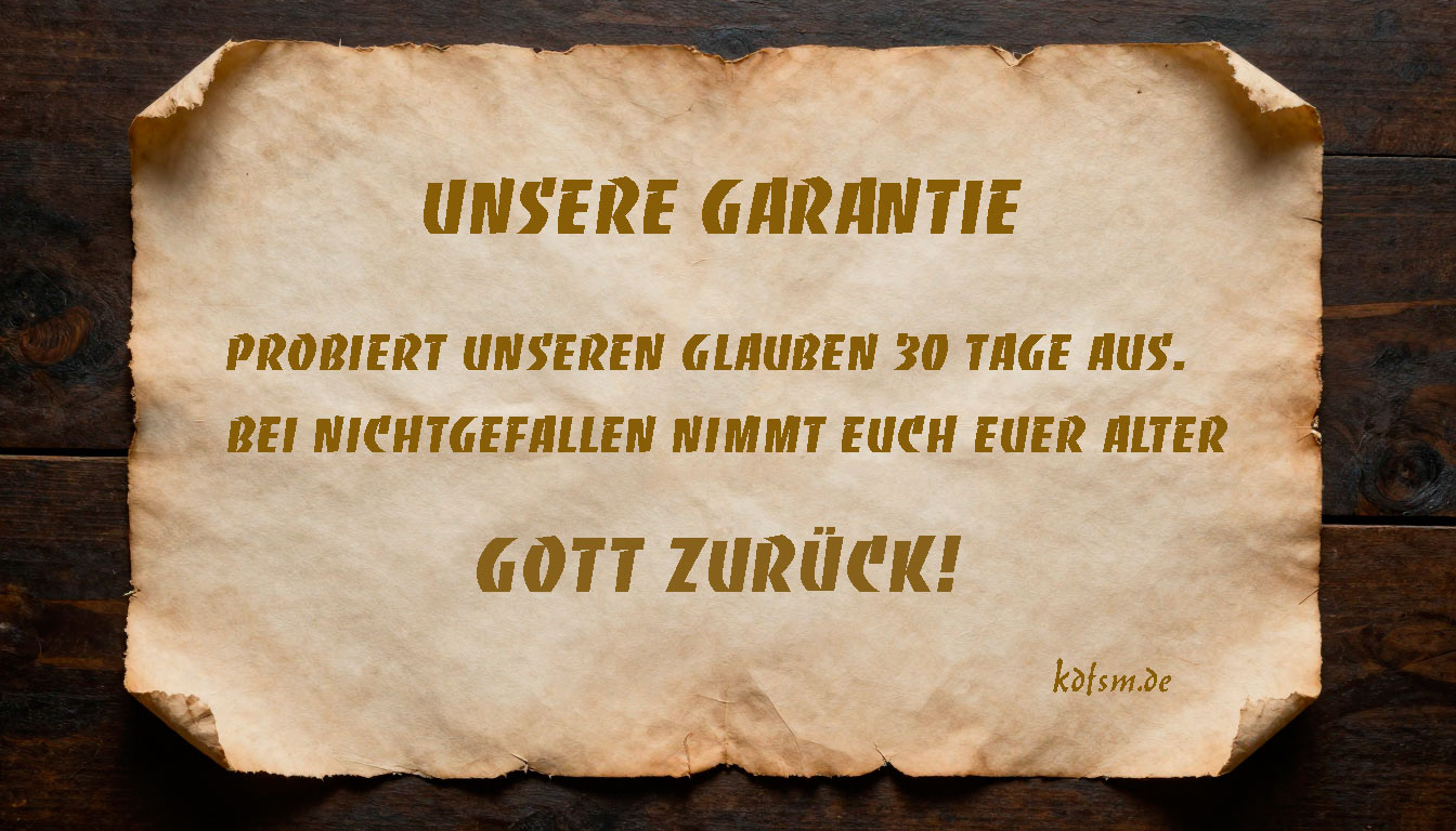Gott zurück Garantie